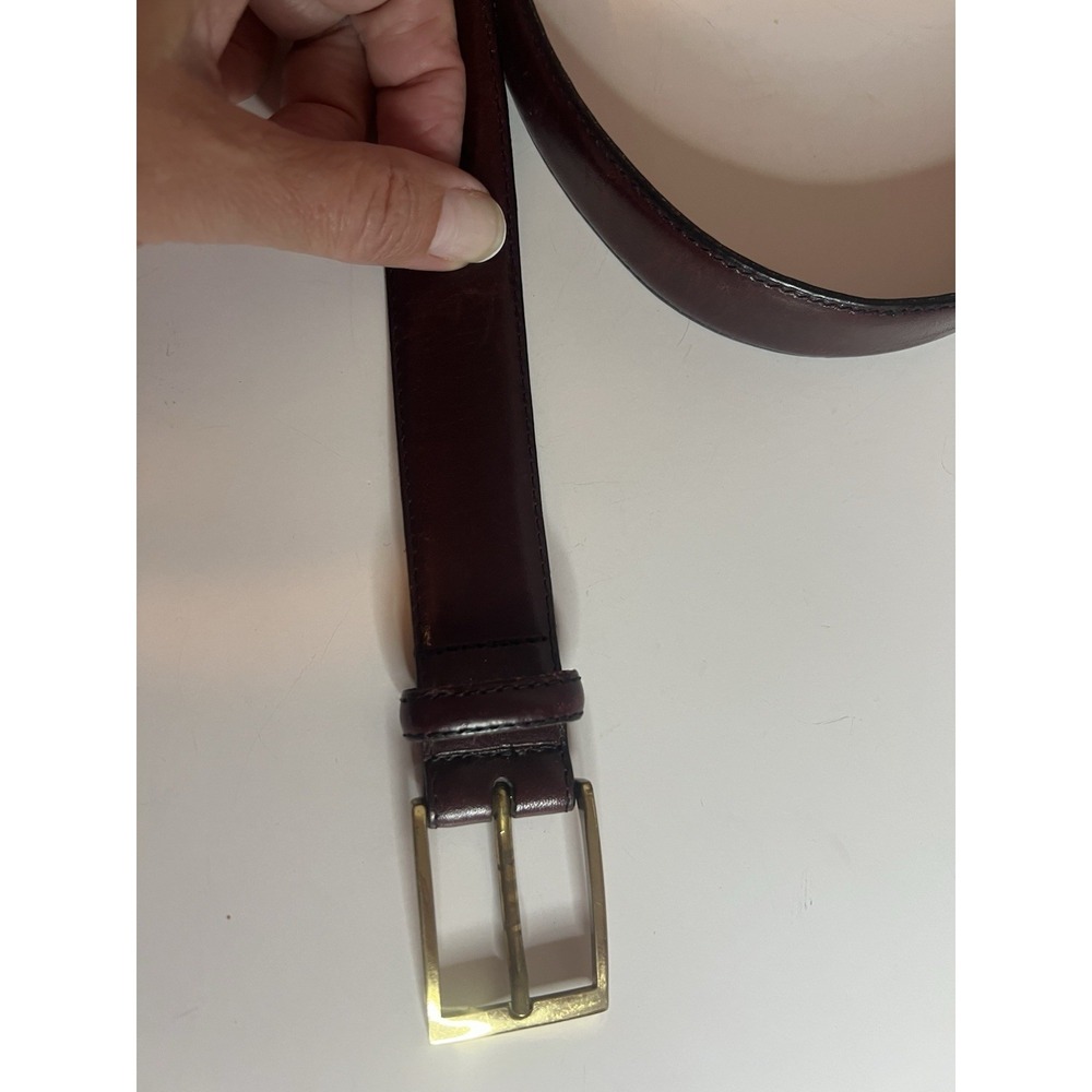 Johnson‎ & Murphy Brown Gold Anilene Kipskin and Shoulders Belt Size 34